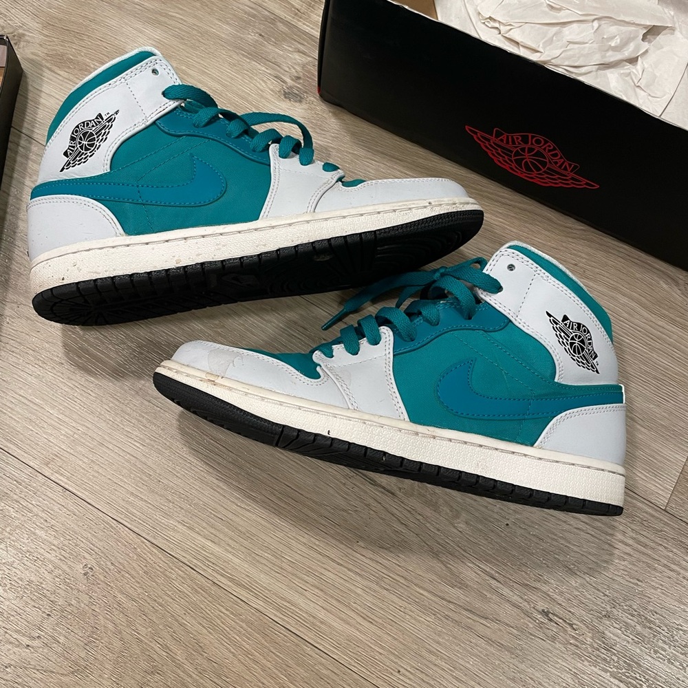 Jordan Sneakers in Teal and White - Picture 3 of 6